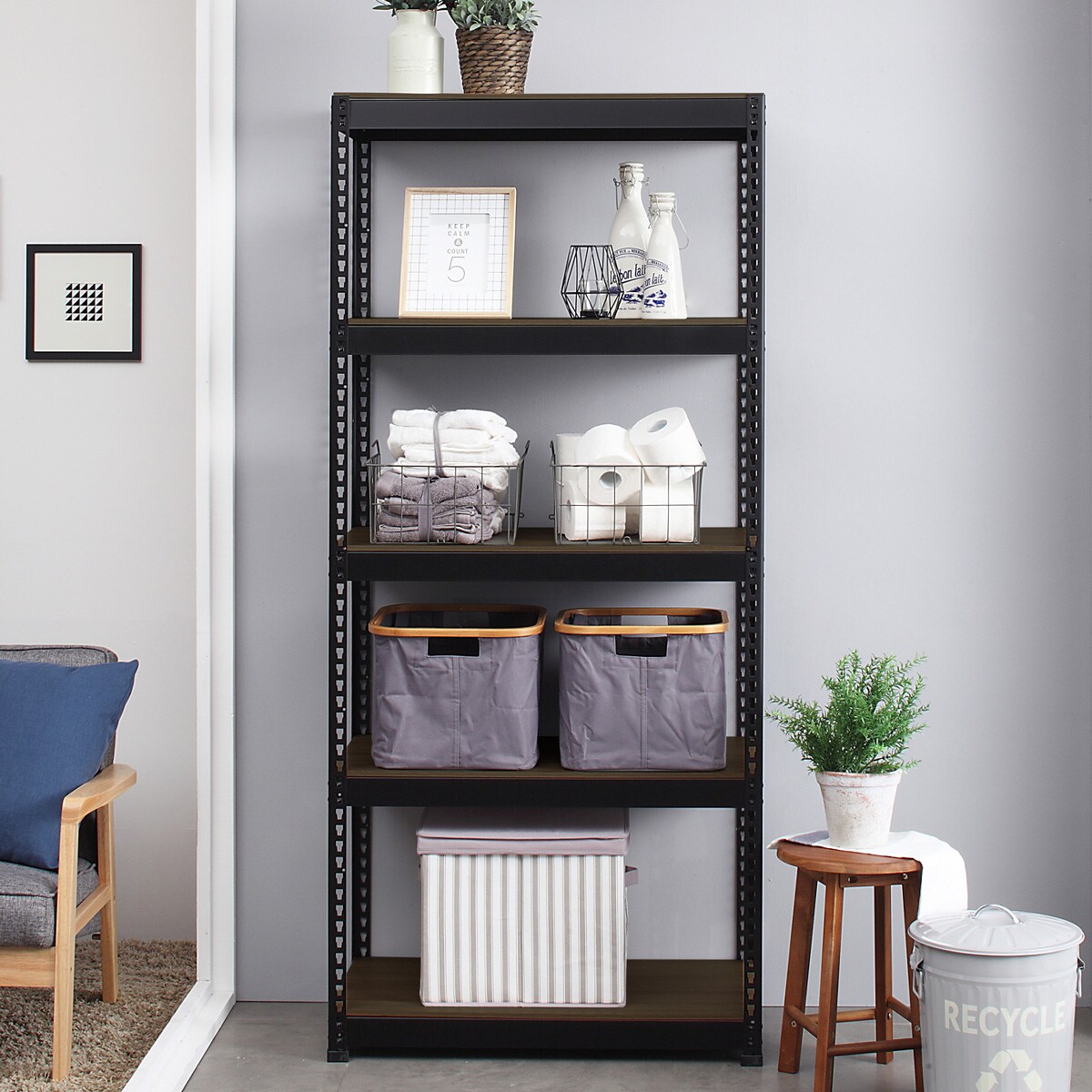 シェルフ5段 （BK 幅81） 　メーカー直送・