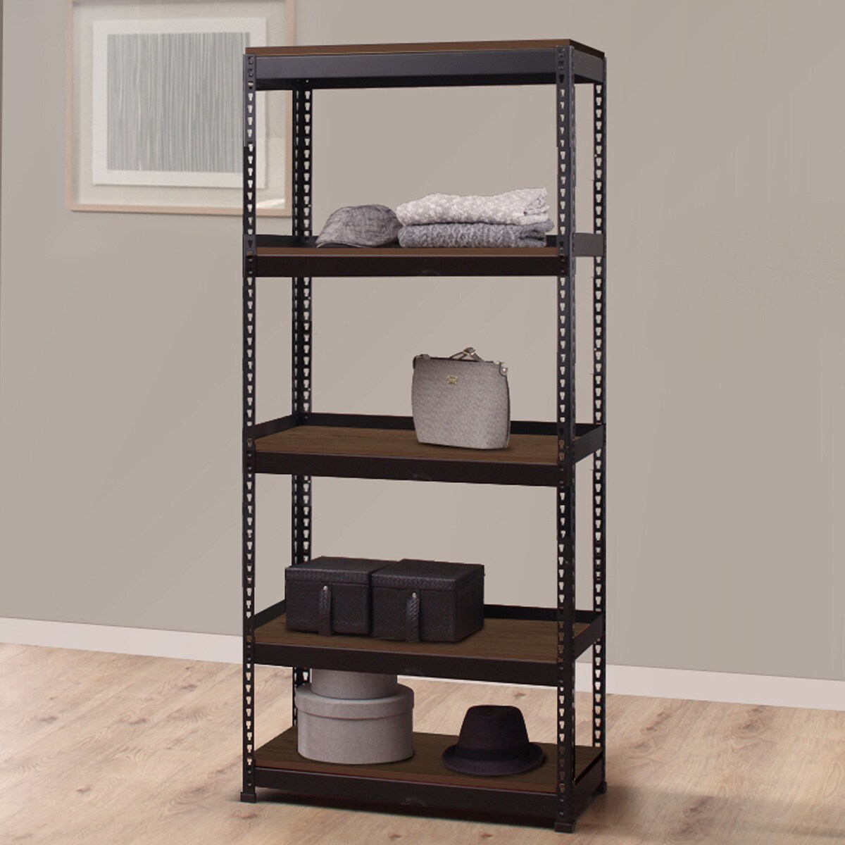シェルフ5段 （BK 幅81） 　メーカー直送・