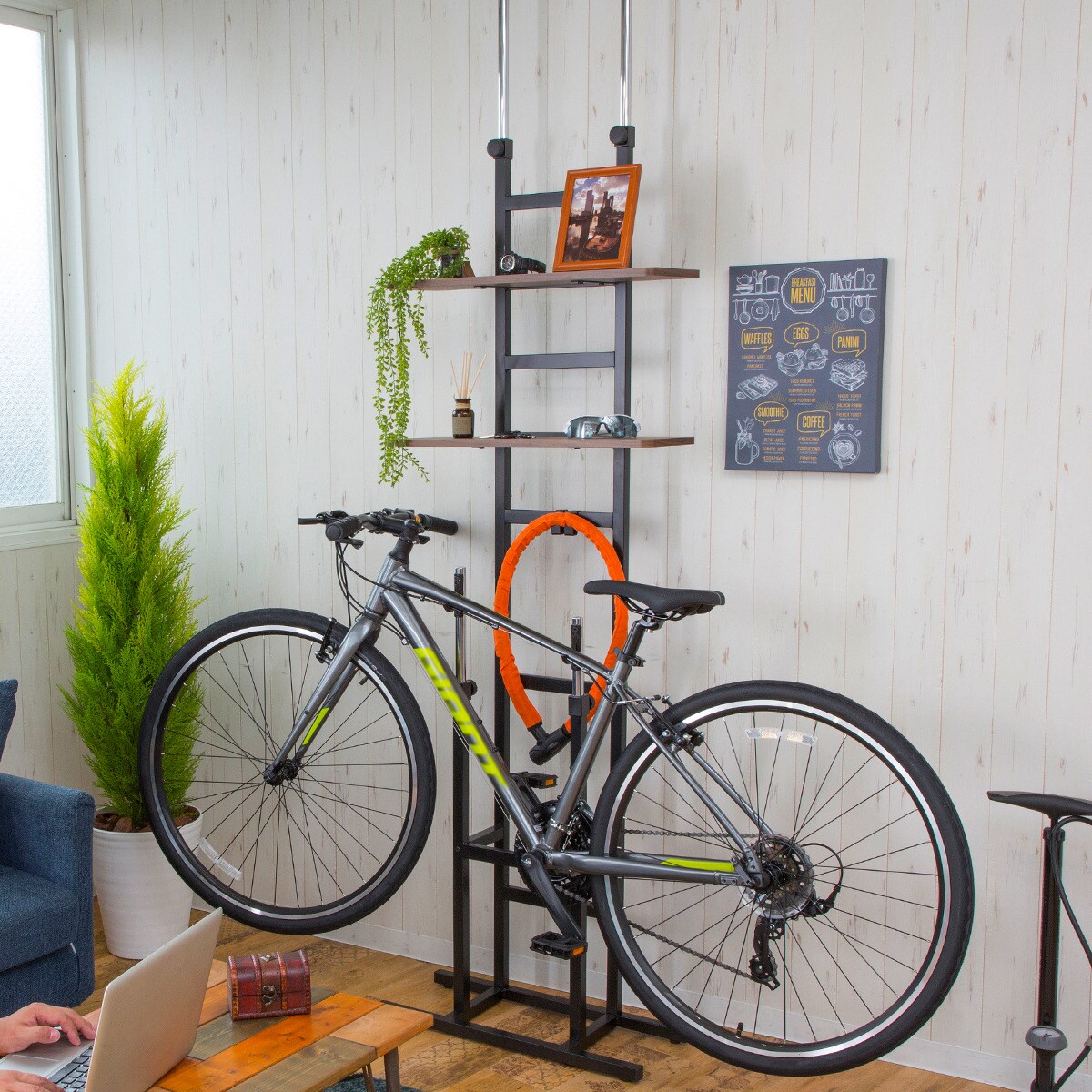 突っ張り自転車スタンド （BS821 BK） ニトリ　メーカー直送・送料無料