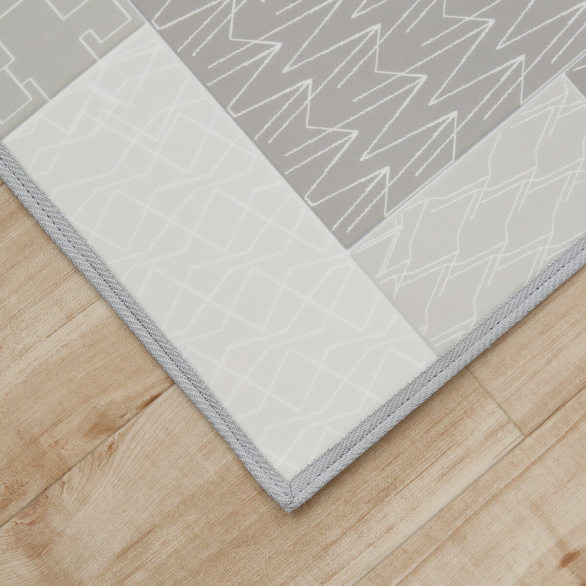 撥水・抗菌・防カビ・床暖対応ラグ　ジョイントタイプ E-1118 江戸間4.5畳 〜12畳 （グレー） 　メーカー直送・