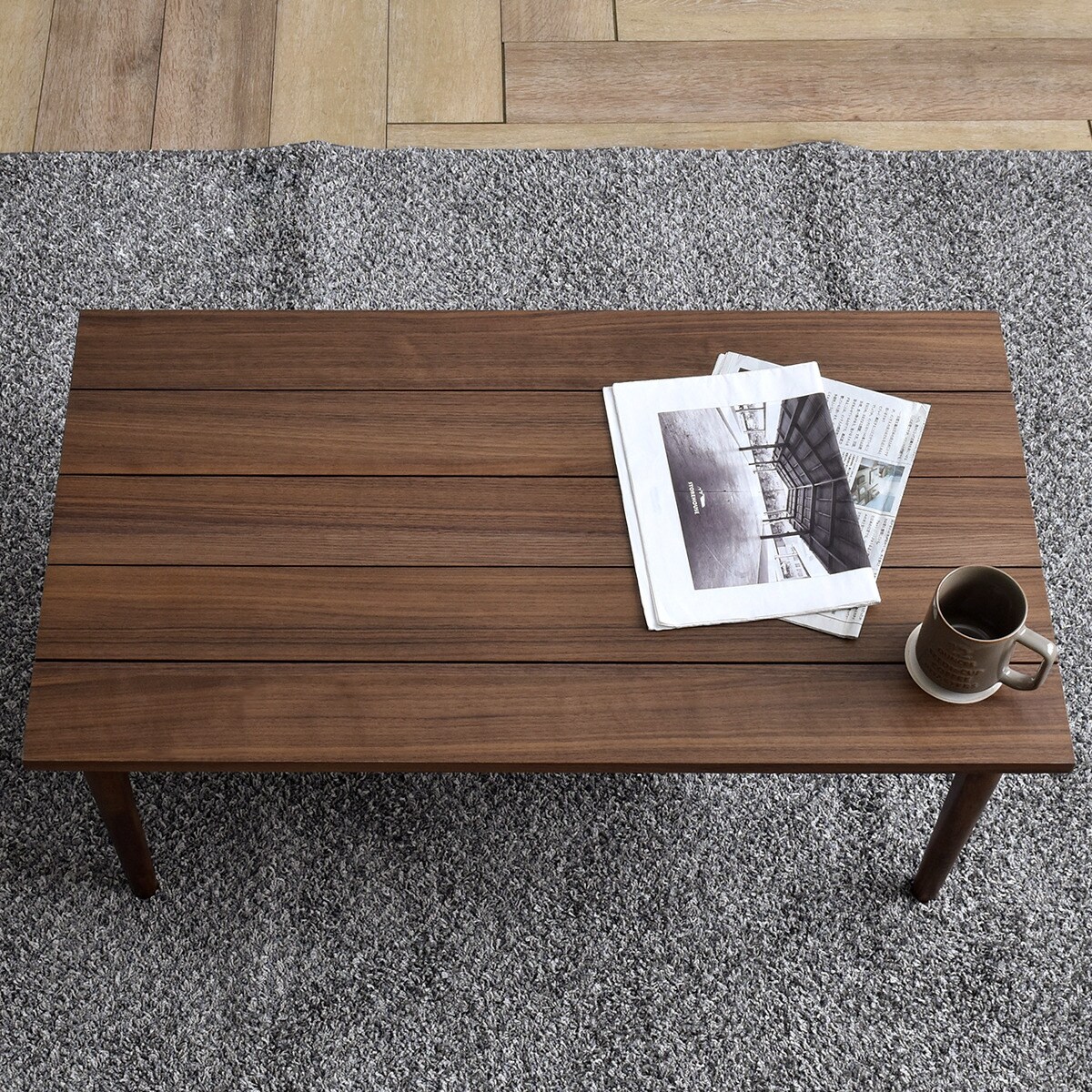 コンパクトな北欧風ローテーブル　90×50cm(ブラウン)  【・メーカー直送品】 【1年保証】