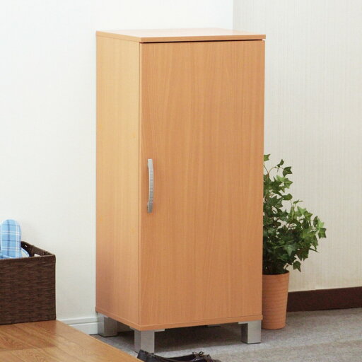 ニトリのナチュラルな木目調の扉付シューズボックス (1ドア 幅約45cm)  メーカー直送・(リビング収納)