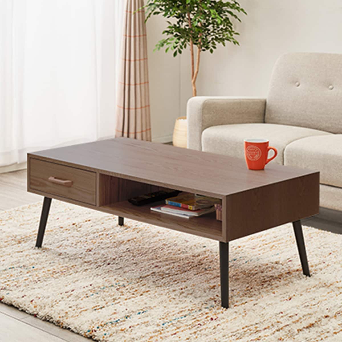 オープンスペース付きセンターテーブル　幅100cm （BR） ニトリ　メーカー直送・送料無料