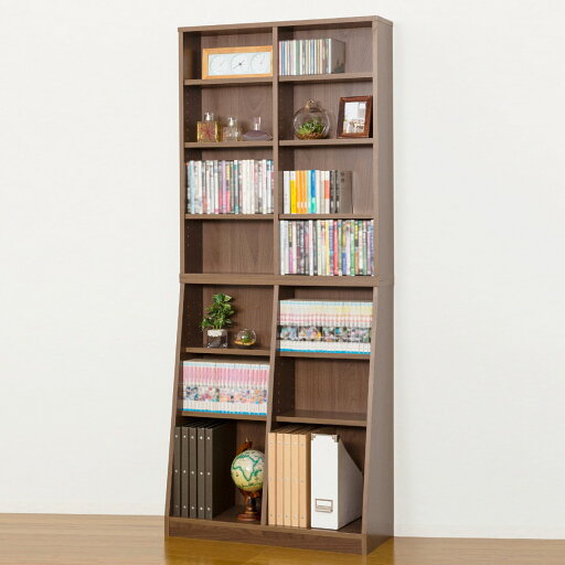 ニトリのサイズ毎に収納できるオープン書棚 （W75 WN） 　メーカー直送・(リビング収納)