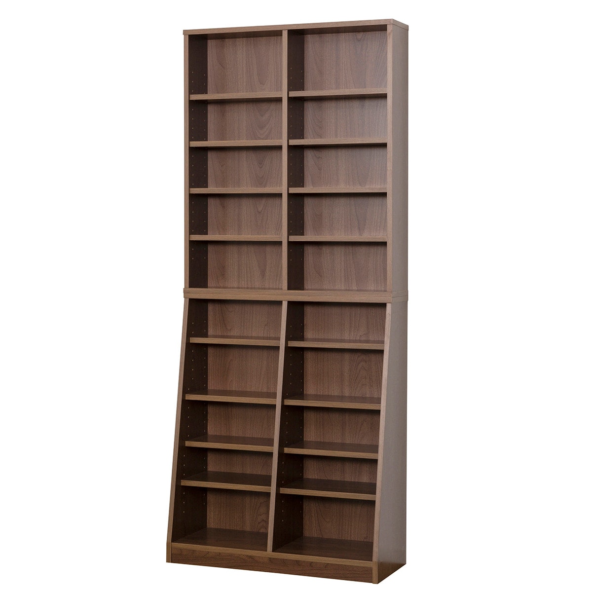 サイズ毎に収納できるオープン書棚 （W75 WN） 　メーカー直送・