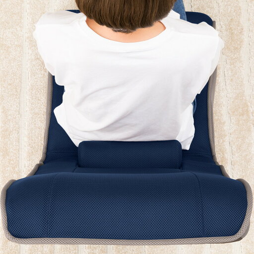 [幅49cm] 通気性の良い 腰サポート座椅子(NVY)   【1年保証】