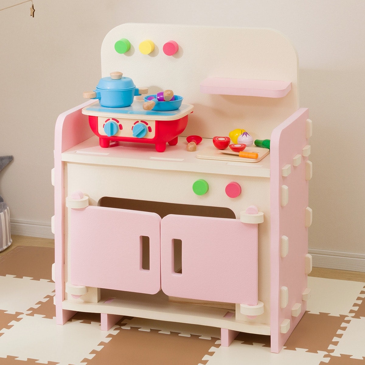 やわらか素材 ふわふわ キッチン台 抗菌付き(ピンク) ニトリ 【玄関先迄納品】 【1年保証】 〔合計金額11000円以上送料無料対象商品〕のサムネイル