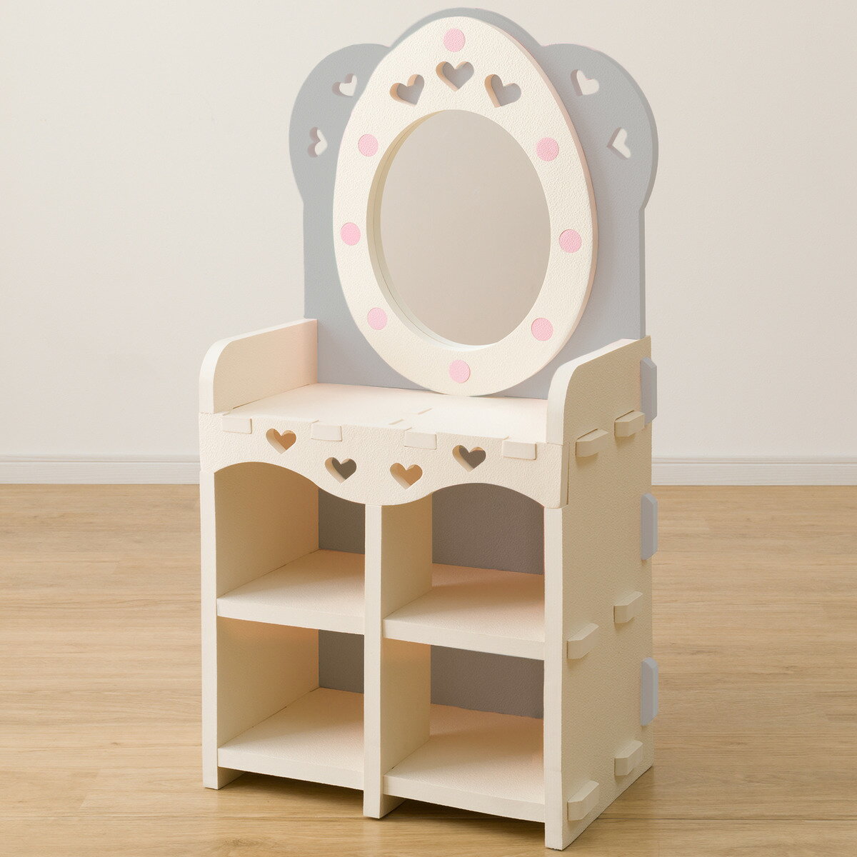 やわらか素材 ふわふわキッズドレッサー抗菌付き (グレー) ニトリ 【玄関先迄納品】 【1年保証】 〔合計金額11000円以上送料無料対象商品〕のサムネイル