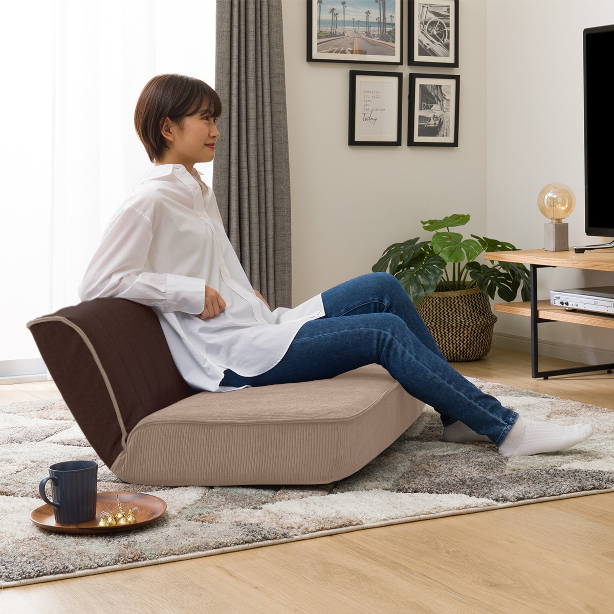 二人掛けヴィンテージローソファ （BE-BR） 　メーカー直送・