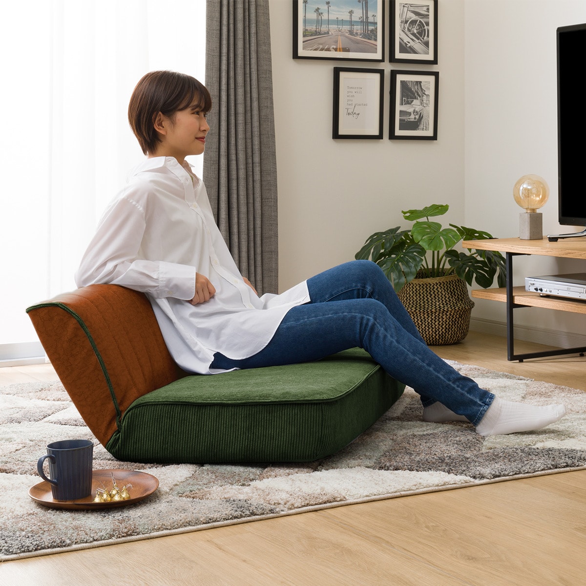 二人掛けヴィンテージローソファ （GR-CA） 　メーカー直送・