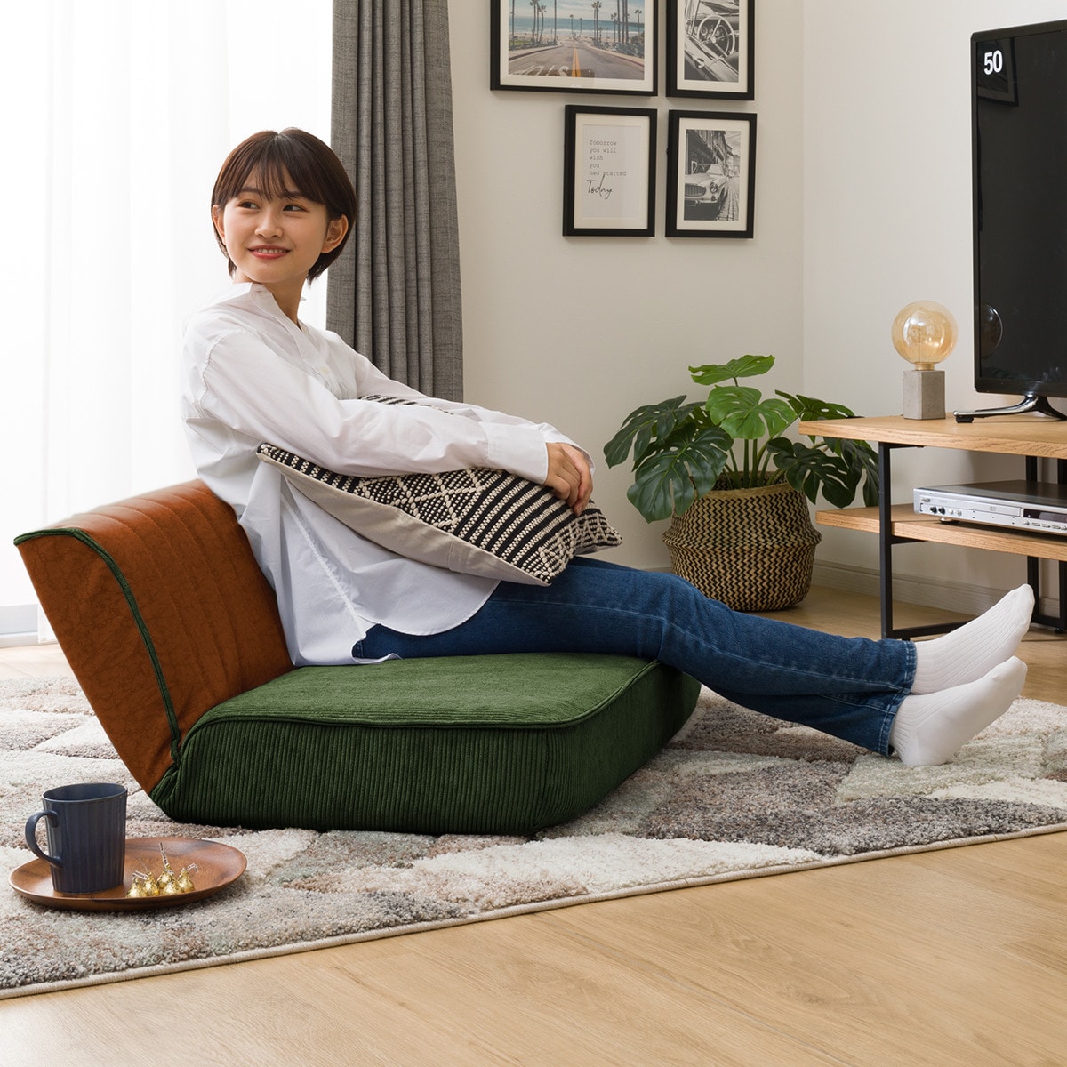 二人掛けヴィンテージローソファ （GR-CA） 　メーカー直送・