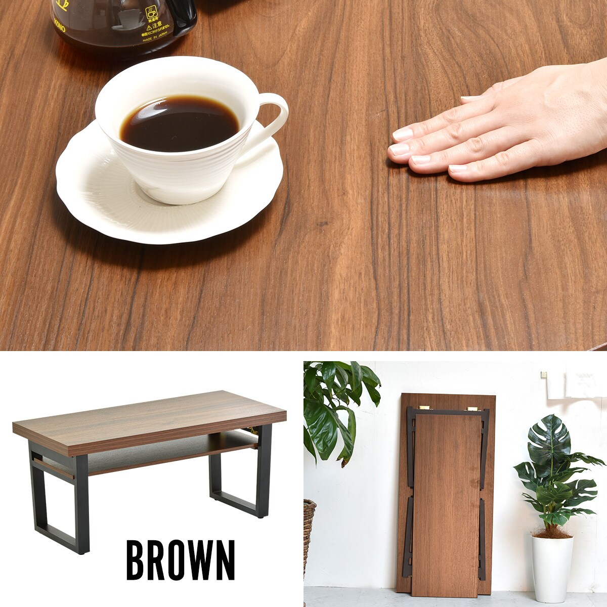 棚付き折りたたみテーブル(8038)　 【メーカー直送・】