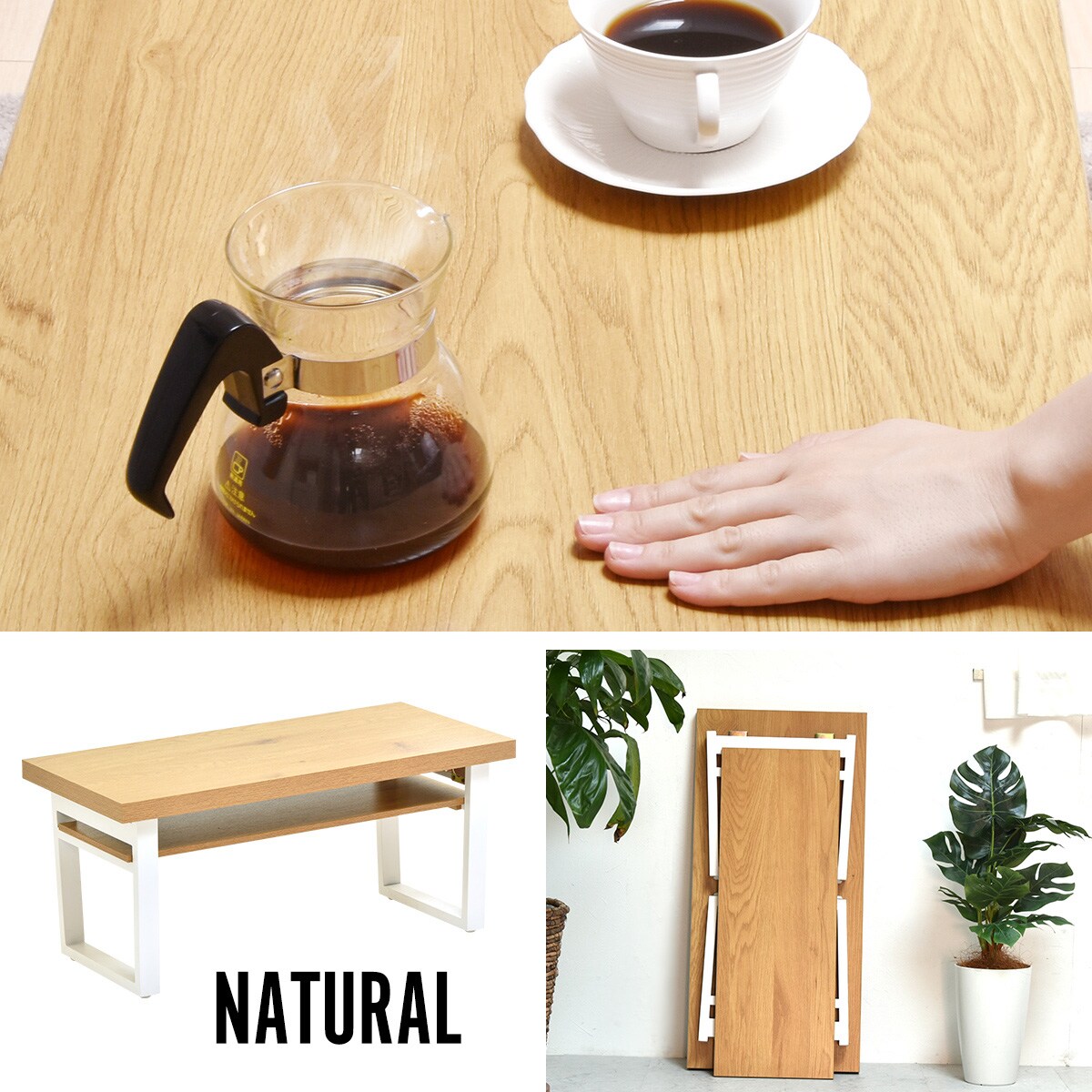 棚付き折りたたみテーブル(8038)　 【メーカー直送・】