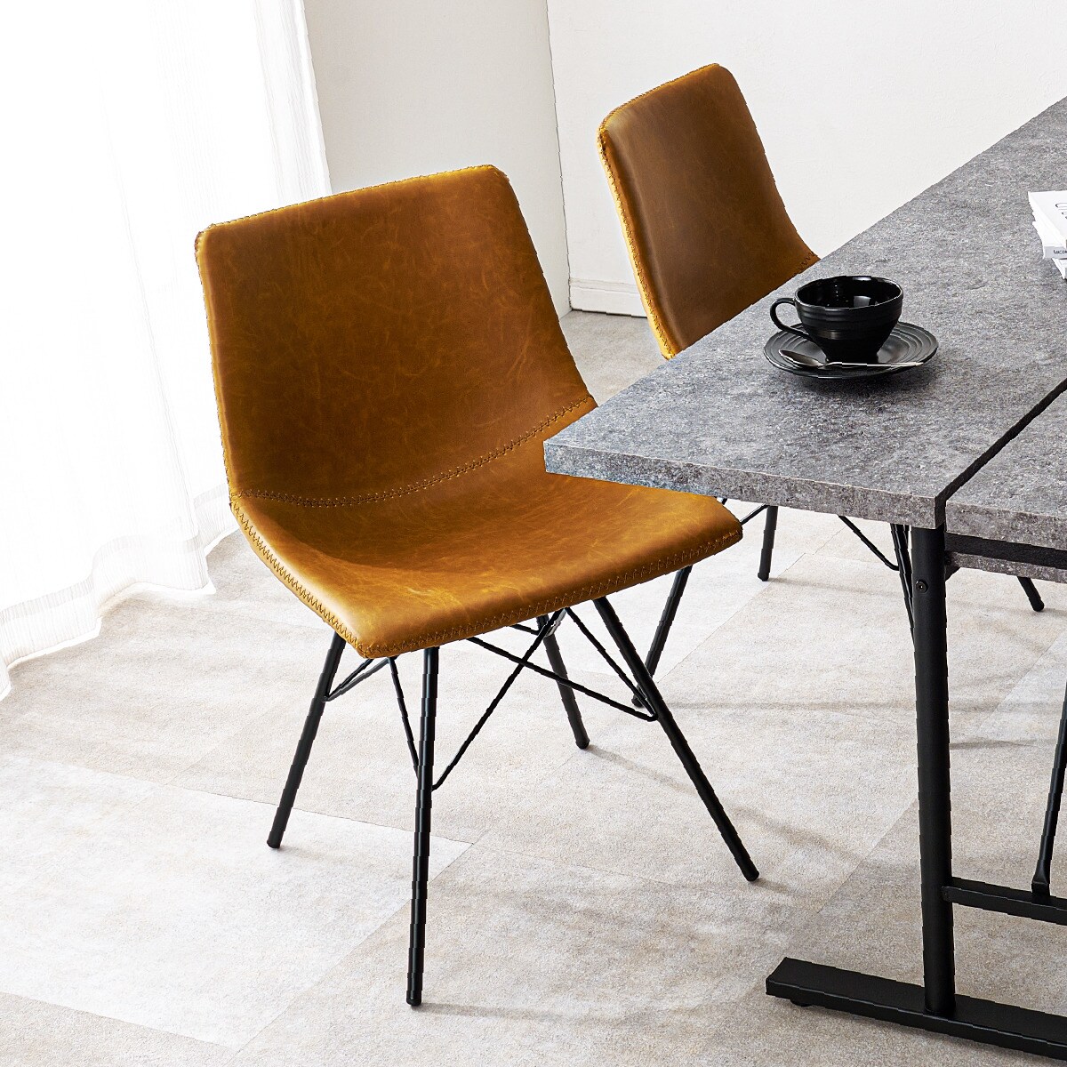 ビンテージ風ダイニングチェア　2脚セット（CA） 　メーカー直送・