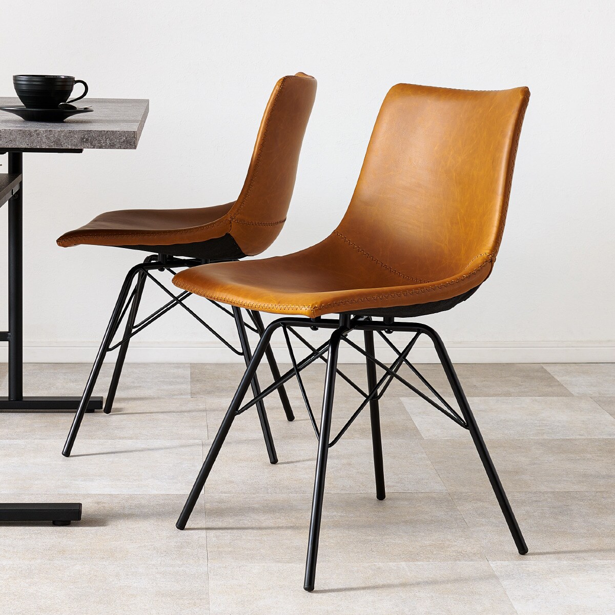 ビンテージ風ダイニングチェア　2脚セット（CA） 　メーカー直送・