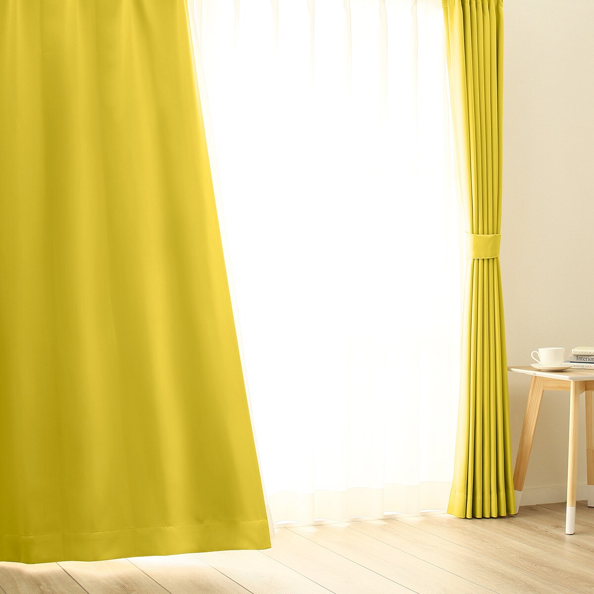 遮光1級・遮熱・防炎・156サイズ・44色カーテン イエロー（KYE） 日本製 　メーカー直送・