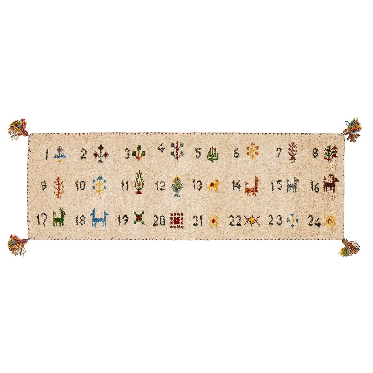 キッチンマット（ギャベ ヌメロ 厚み2cm）アイボリー グレー 　メーカー直送・