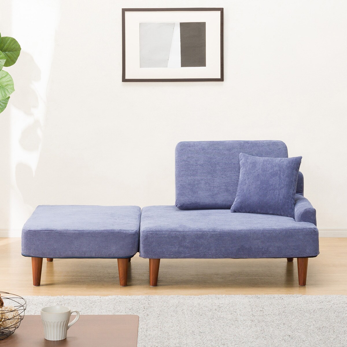 コンパクトカウチソファ （CE01 BL） 　メーカー直送・