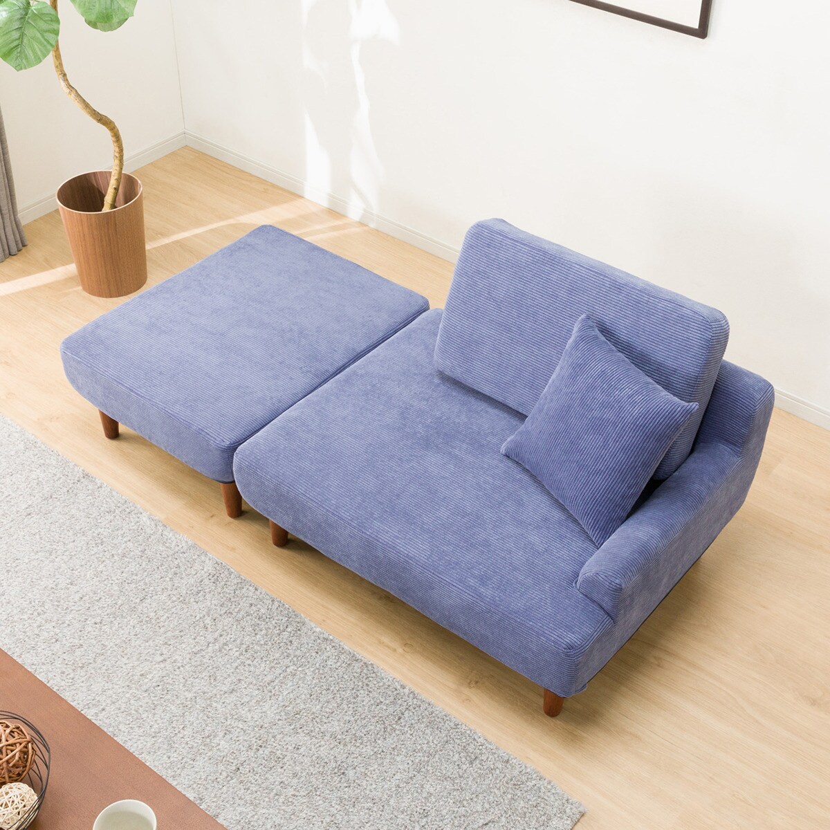 コンパクトカウチソファ （CE01 BL） 　メーカー直送・