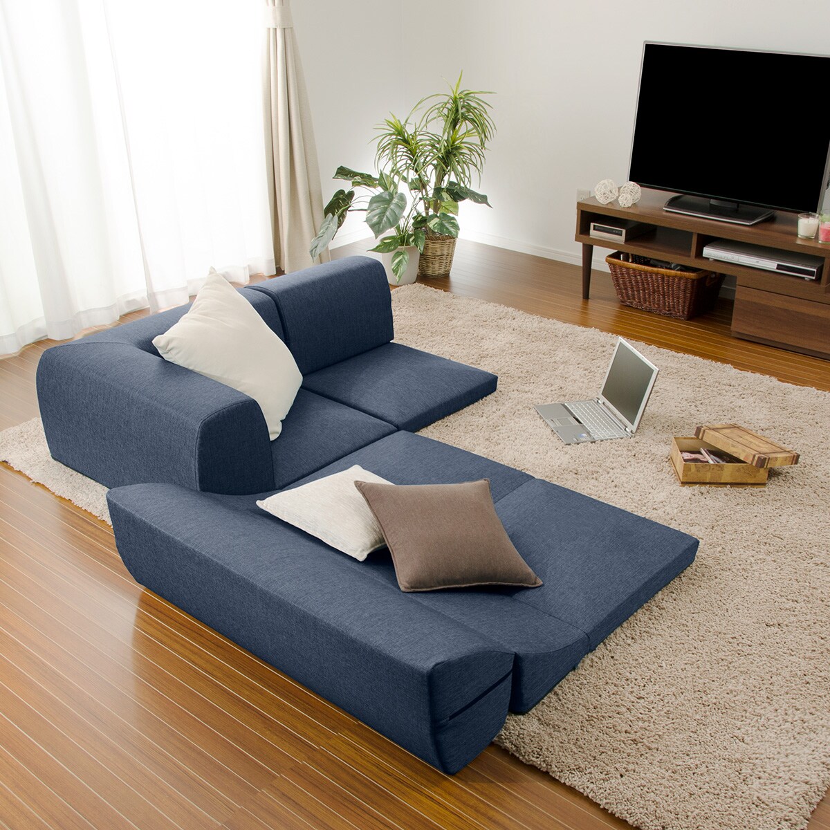 カバーリングローソファ3点セット（ダリアン DBL） 　メーカー直送・