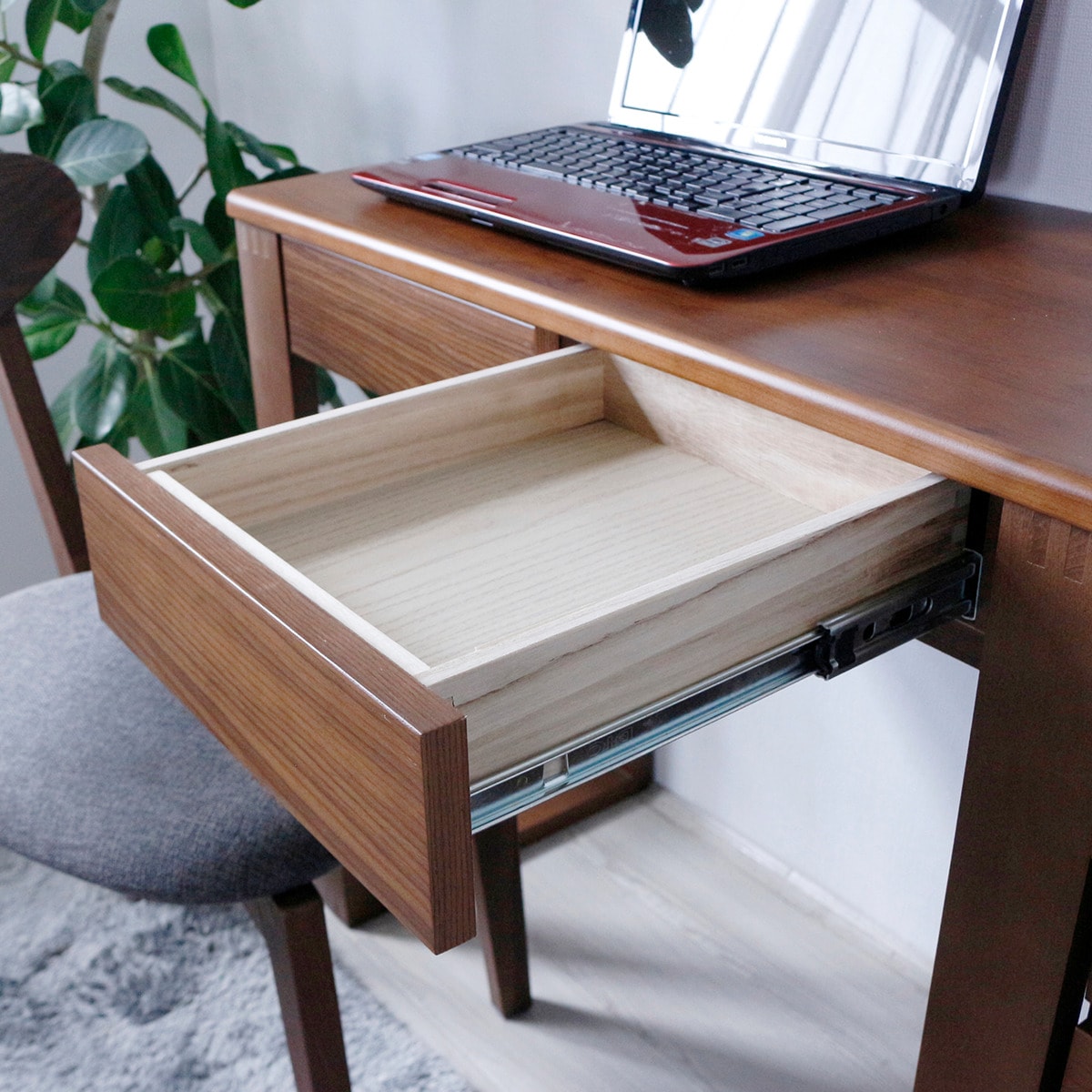 天然木デスクセット(幅80cm ウォールナット)  【配送員設置】 【5年保証】