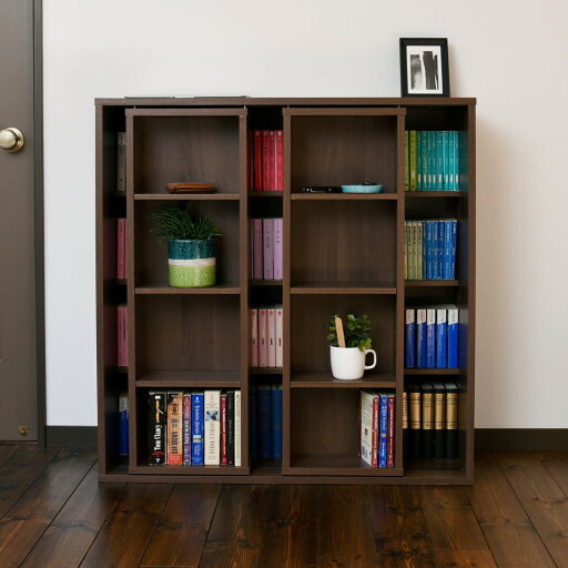 ニトリのスライド本棚 (9090 WAL)  【・メーカー直送品】 【1年保証】(リビング収納)