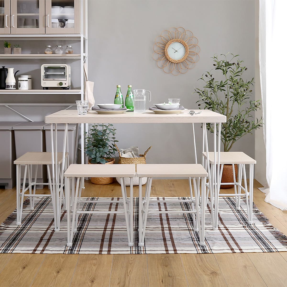 さわやかなオシャレダイニング5点セット （WOK） 　メーカー直送・