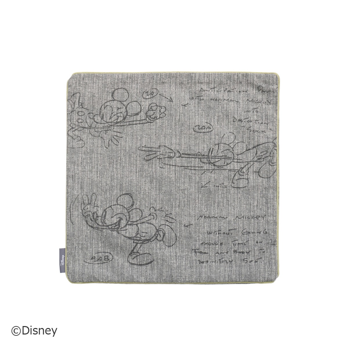 ニトリのミッキーマウスクッションカバー （ライトグレー 45×45cm） 　メーカー直送・(クッション・座ぶとん)