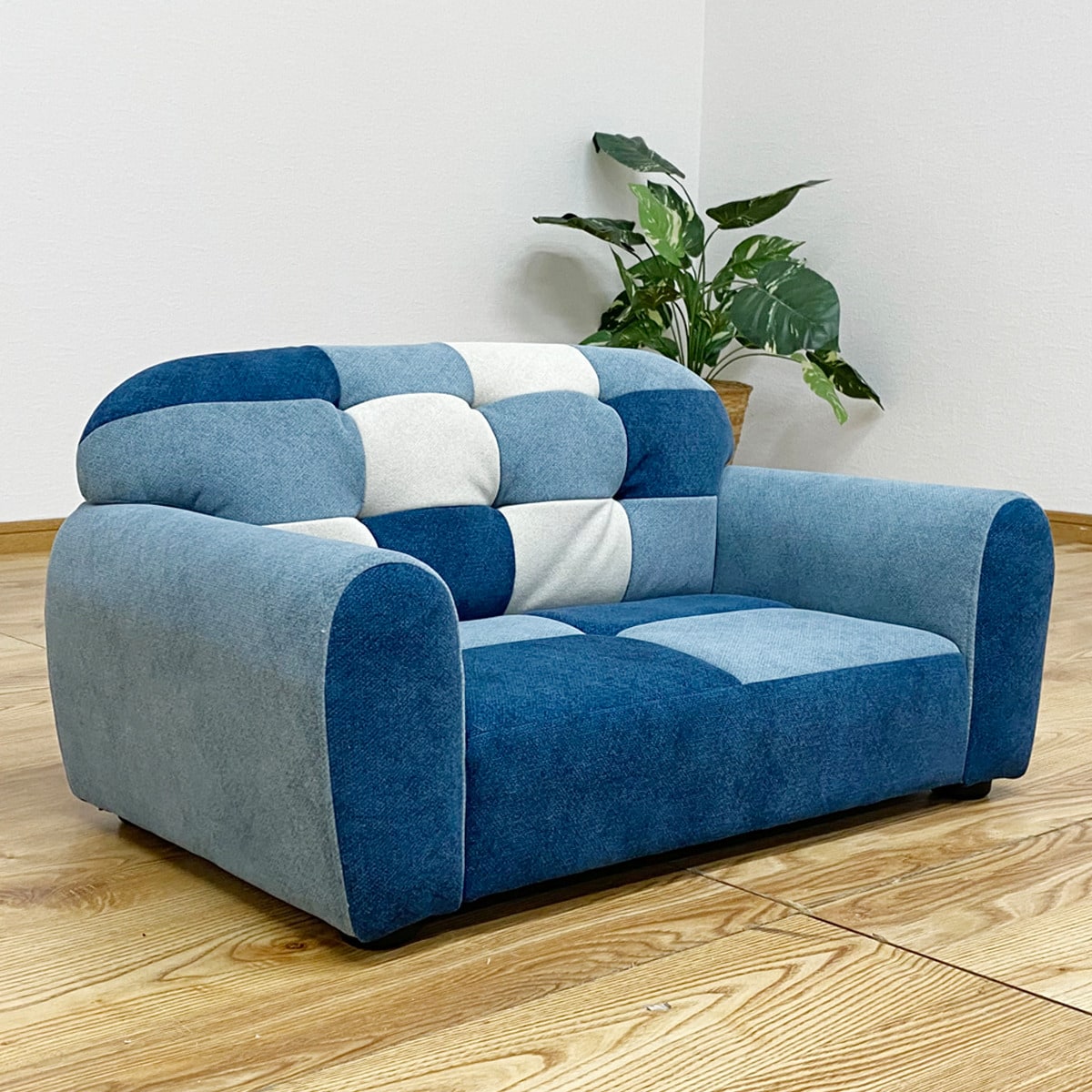 引っかきキズに強いパッチワークペットソファー 　メーカー直送・