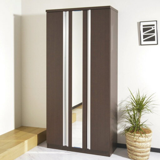 ニトリのアルミハンドルシューズボックス85H (BR)  【配送員設置商品】 【5年保証】(リビング収納)