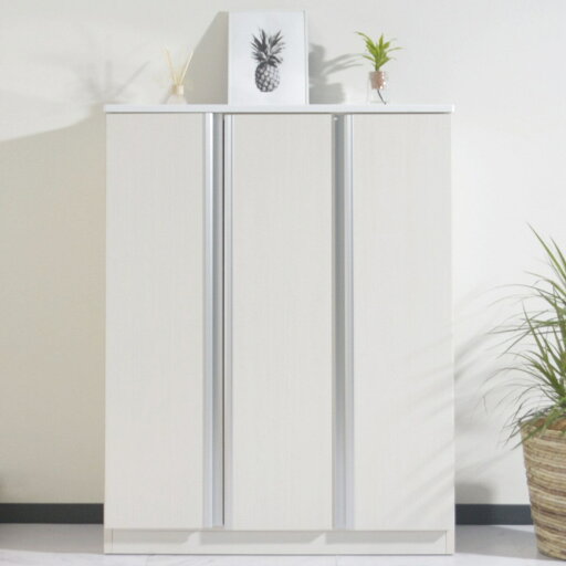 ニトリのアルミハンドルシューズボックス85L (WH)  【配送員設置商品】 【5年保証】(リビング収納)