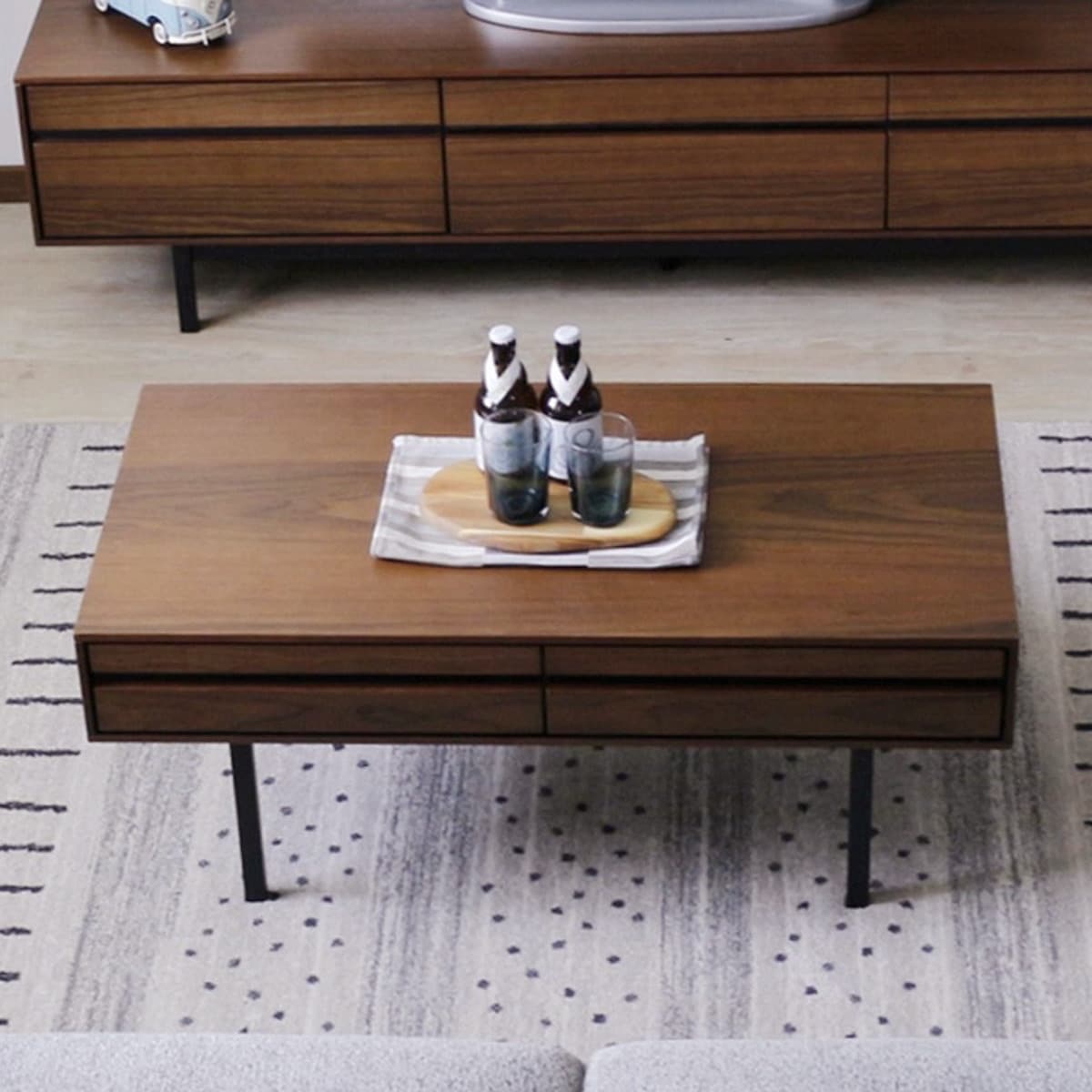 シンプルセンターテーブル100 (WAL)  【配送員設置商品】 【5年保証】