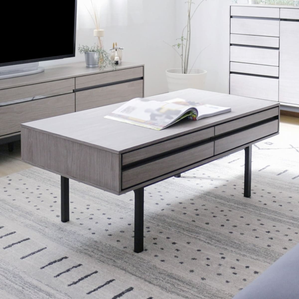 ニトリのシンプルセンターテーブル100 (GY)  【配送員設置商品】 【5年保証】(テーブル)