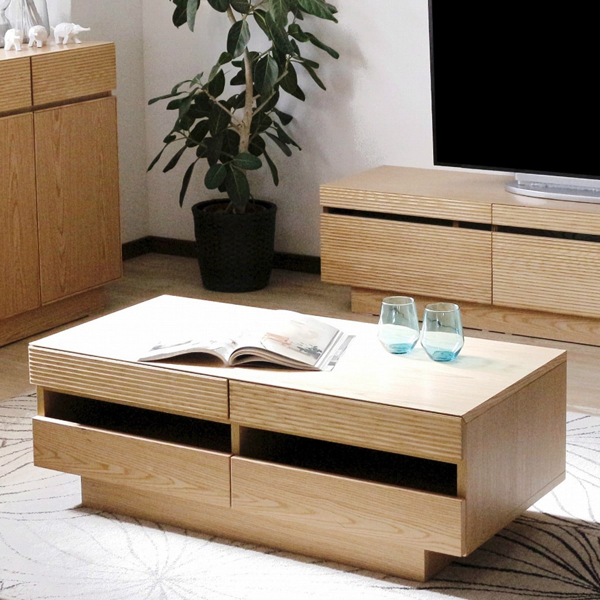 天然木センターテーブル105 (NA)  【配送員設置商品】 【5年保証】