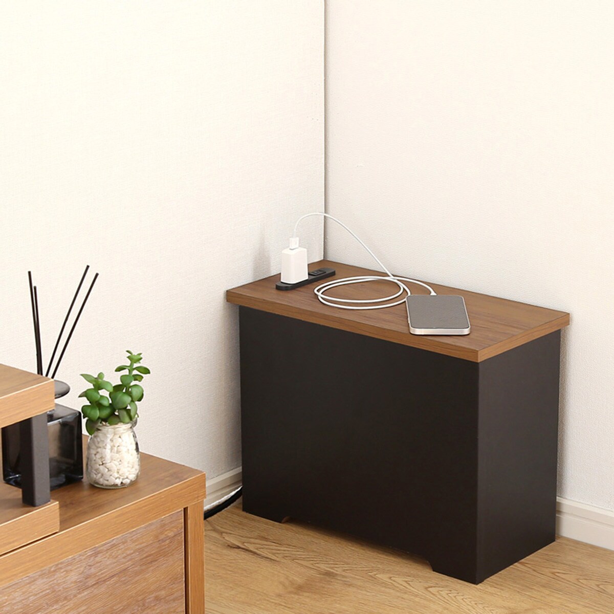 ルーターボックス（小 ウォールナット/ブラック） 　メーカー直送・