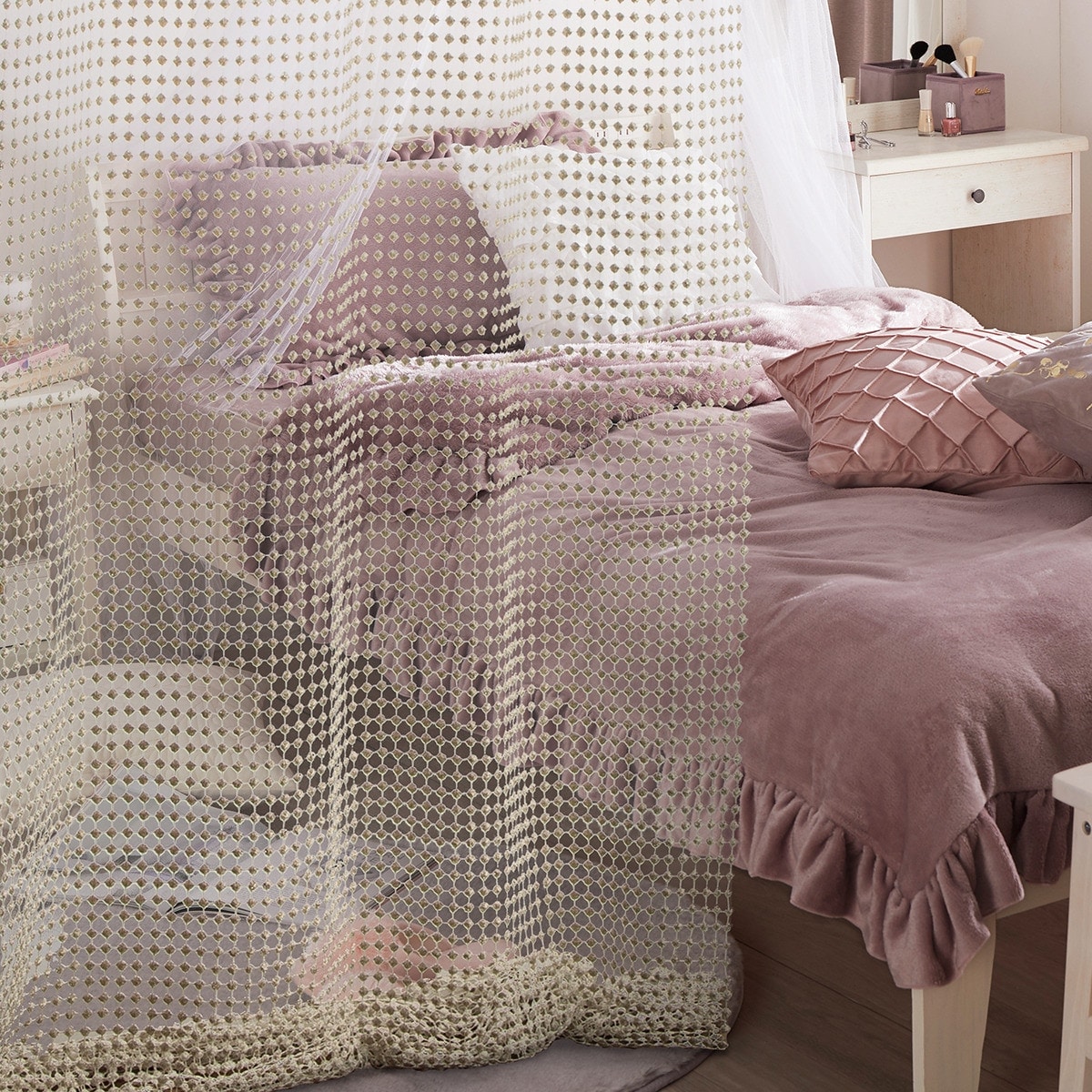 はさみでカットできる間仕切りカーテン (85X220 BE DH105)   デコホーム