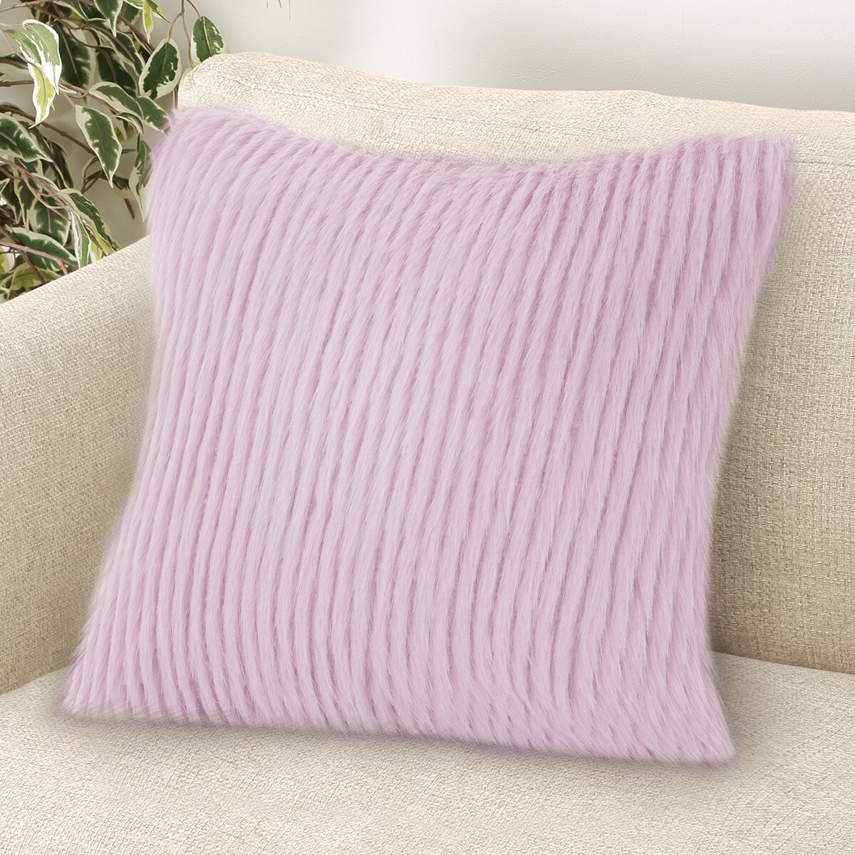 クッションカバー（PTファー　PU　SC172 45×45cm）   デコホーム