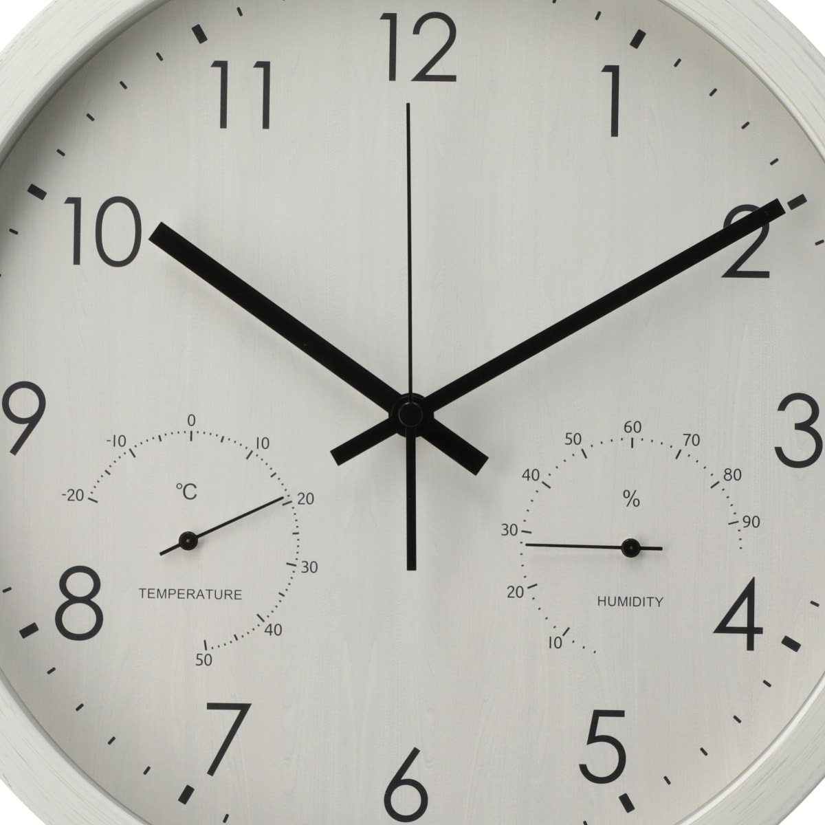 静音秒針 温湿度計付き 掛け置き兼用時計 (30QT WW FR887)   デコホーム