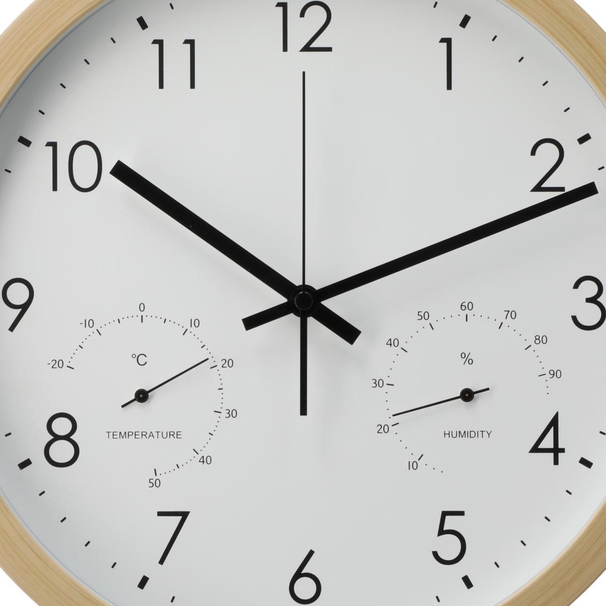 静音秒針 温湿度計付き 掛け置き兼用時計(30QT NA FR887)   デコホーム
