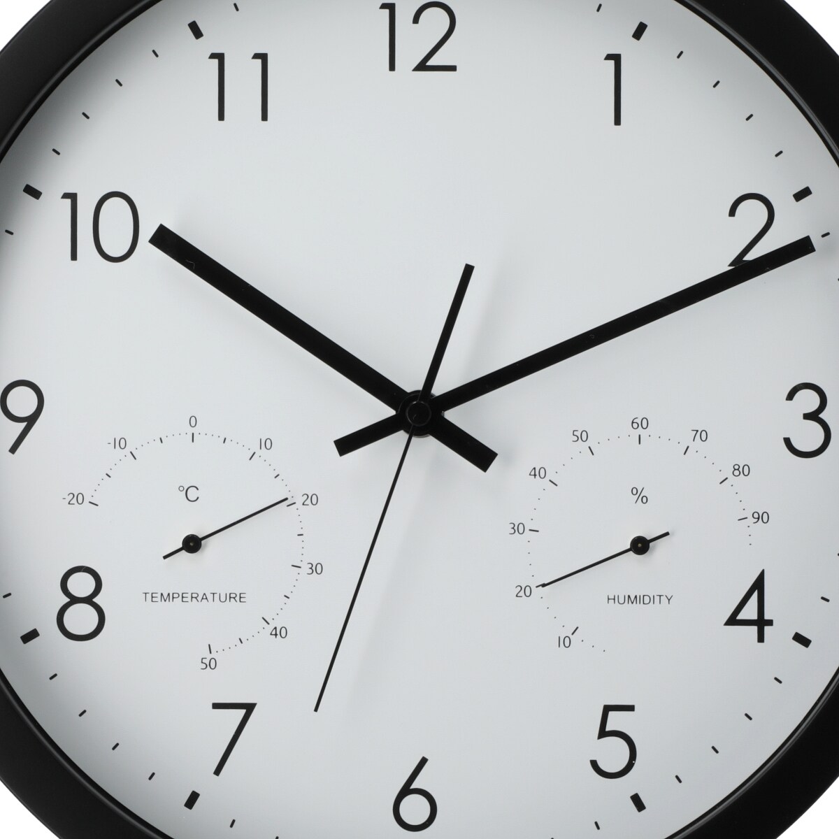 静音秒針 温湿度計付き 掛け置き兼用時計 (30QT BK FR887)   デコホーム