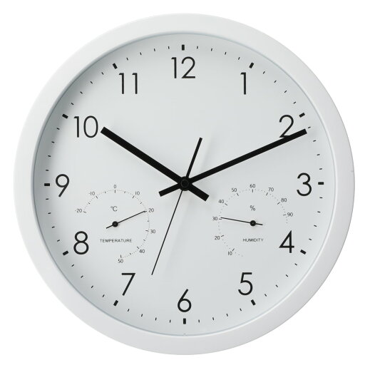 ニトリの静音秒針 温湿度計付き 掛け置き兼用時計 (30QT WH FR887)   デコホーム(インテリア雑貨)