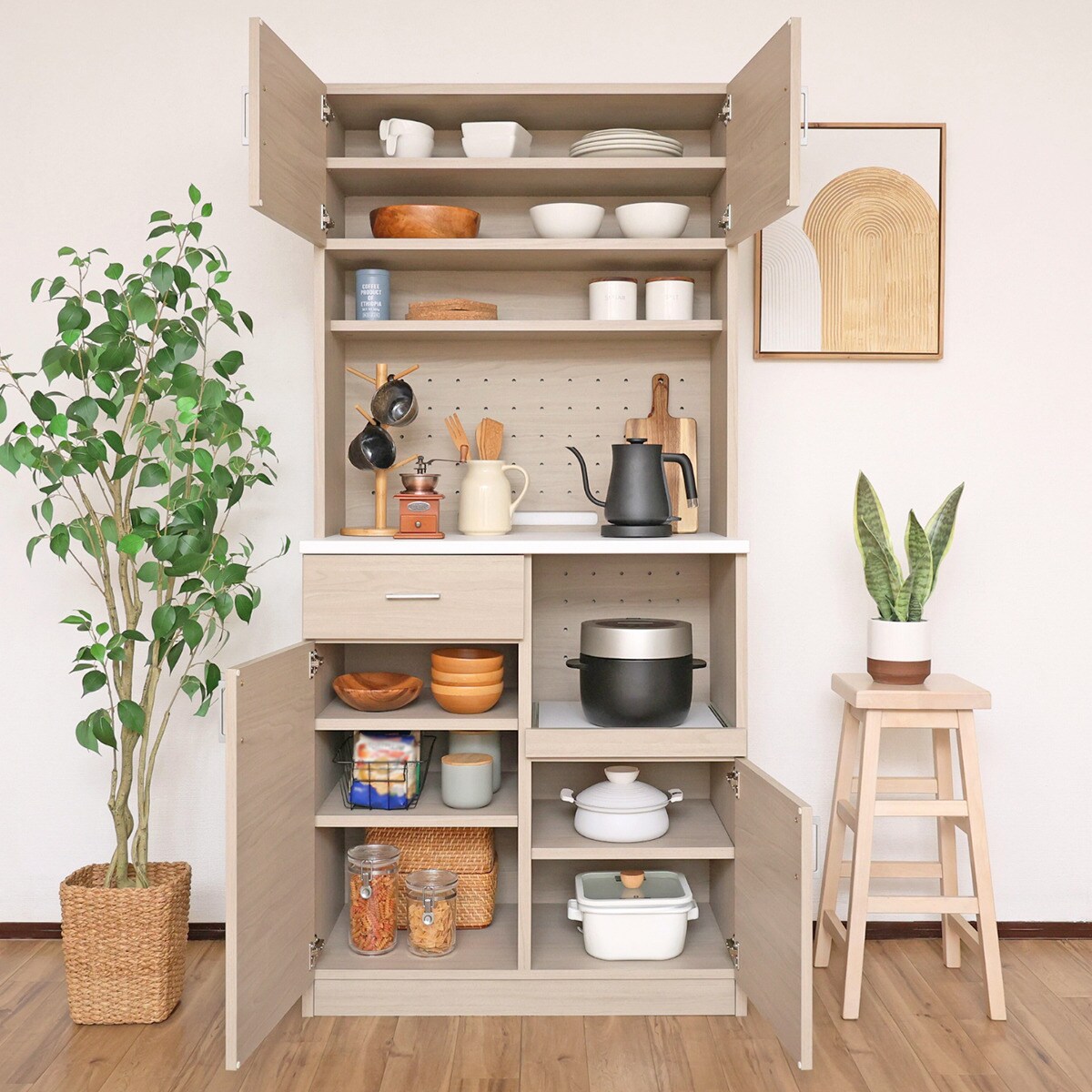 家電対応シンプルキッチン収納　 【メーカー直送・】