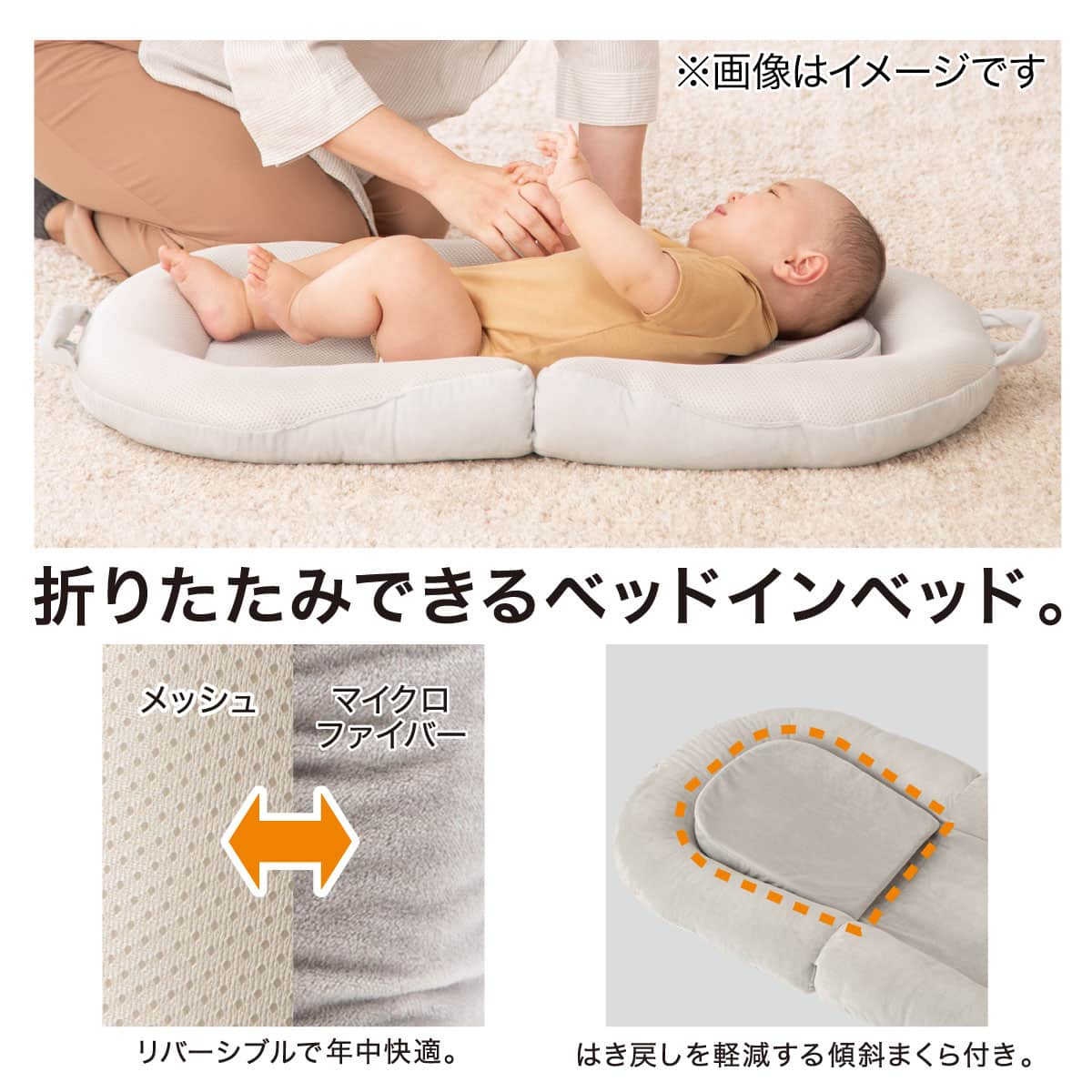 ベッドインベッド(GD001 GY)　【玄関先迄納品】 ニトリ