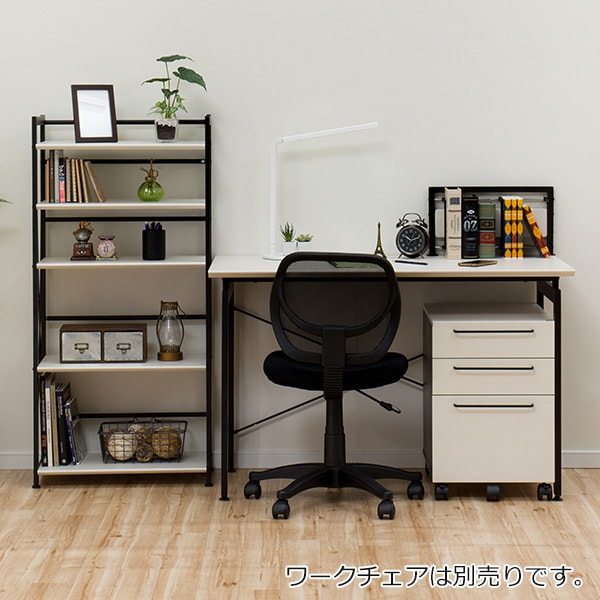 [幅120cm]デスクワゴンシェルフセット (サーヤ)