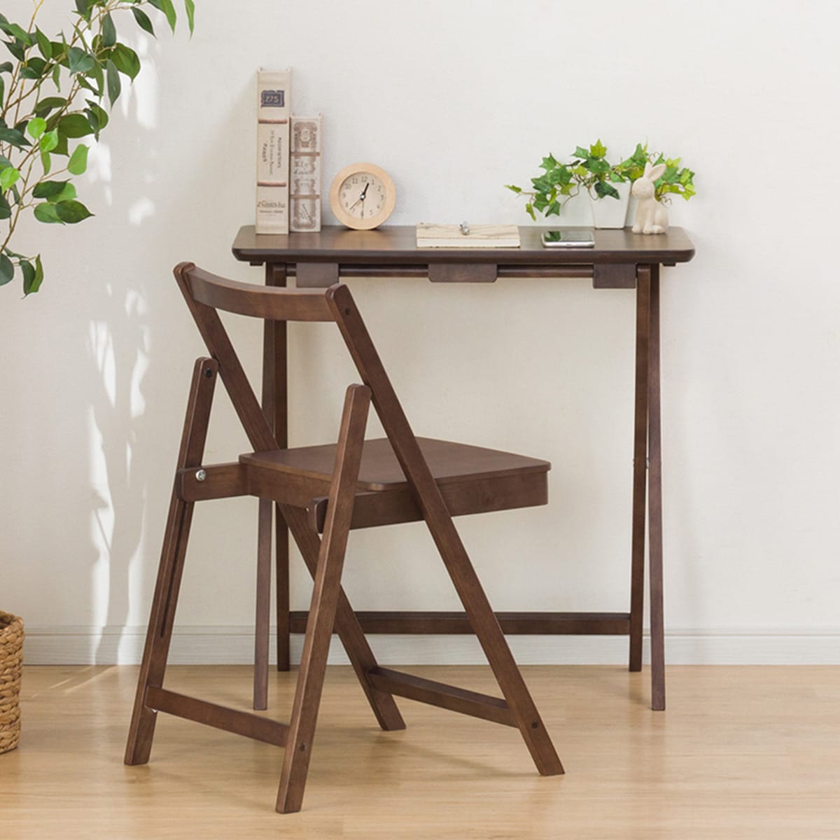 [幅67cm]折りたたみデスク＆チェア (パルラーレ67MBR）   【1年保証】