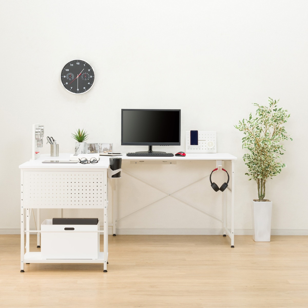 ゲーミングL型コーナーデスク (GM003 160 WH)