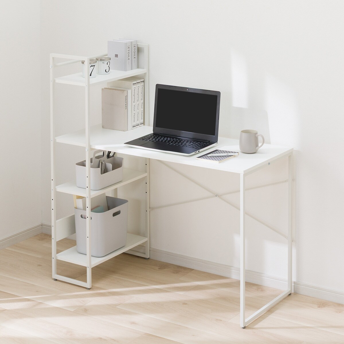 システムデスク (NE002 110) ホワイト ブラック