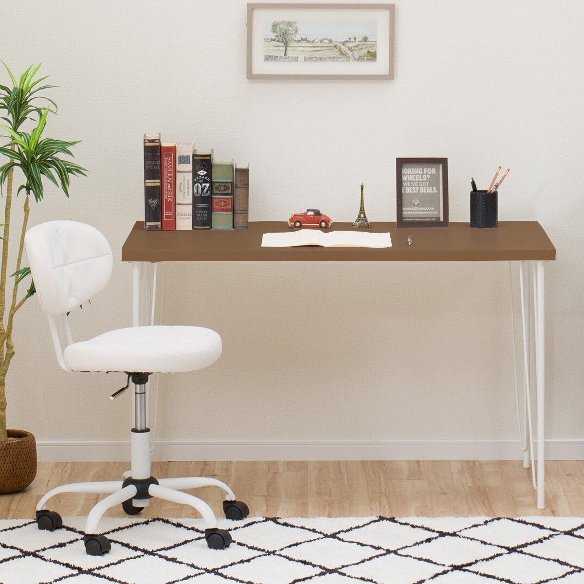 デスクプレフェセット (天板100MBR/ワイヤーレッグ69WH)