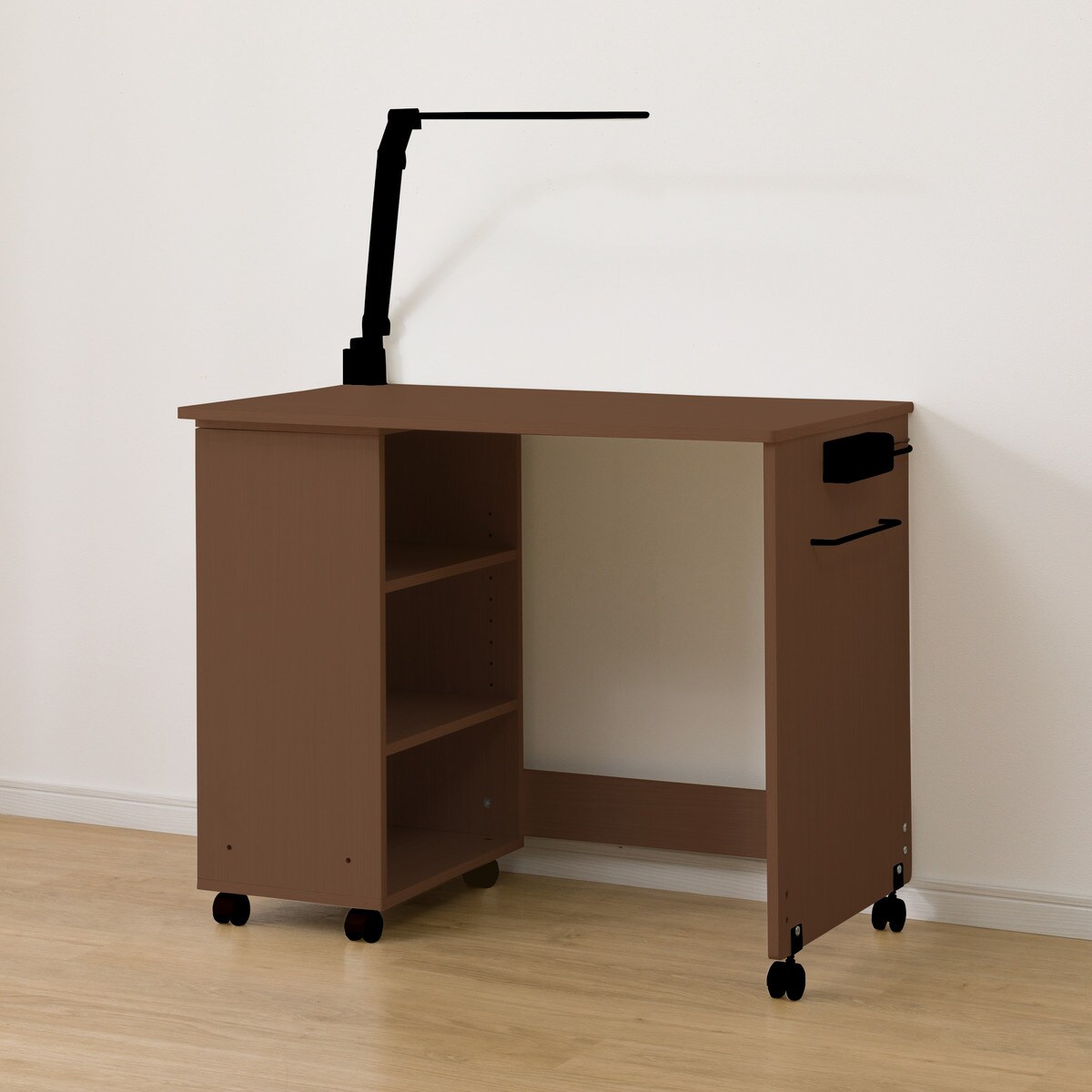 デスク (デニッシュBD23AV ブラック色ライト+コンセントBOX付きMBR PSE)