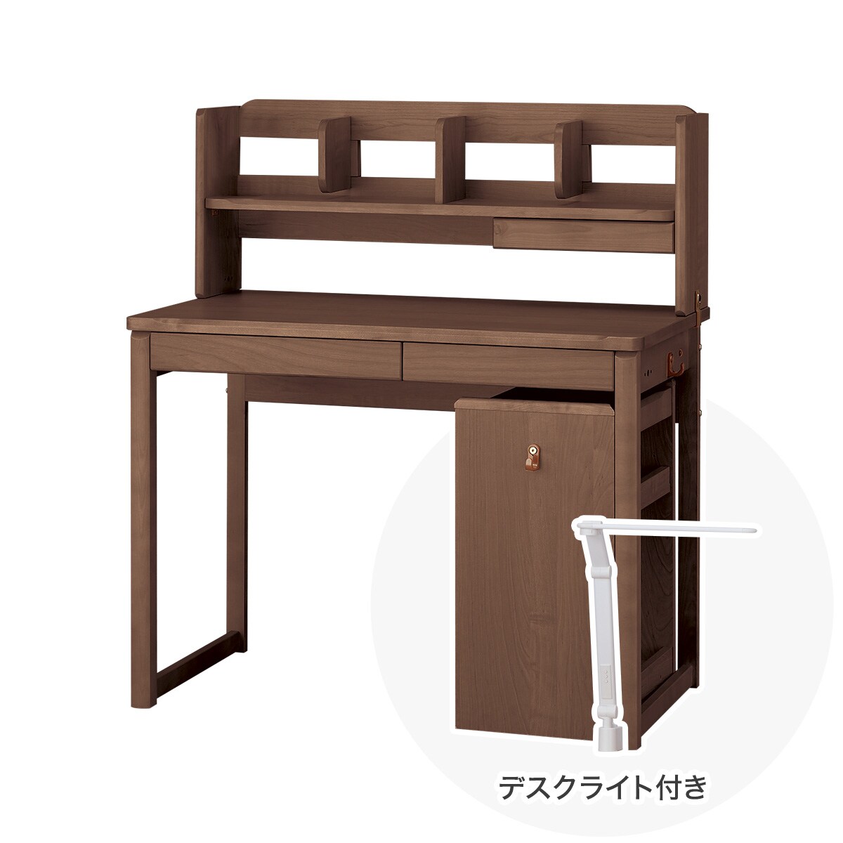 【広島・山口・九州専用商品】[幅100cm] ロータイプデスク (メルシーSTK ホワイト色ライト付きMBR)  【配送員設置】 【【デスク】5年【ライト】1年保証】